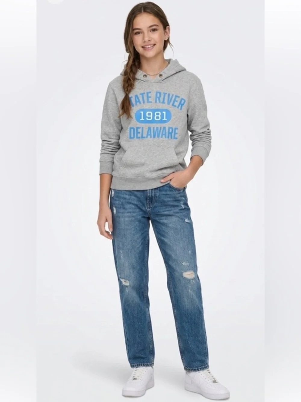 H&M Gray & Blue State River 1981 D
Hoodie Sweatshirt Size 14 Years Cotton - Picture 1 of 12